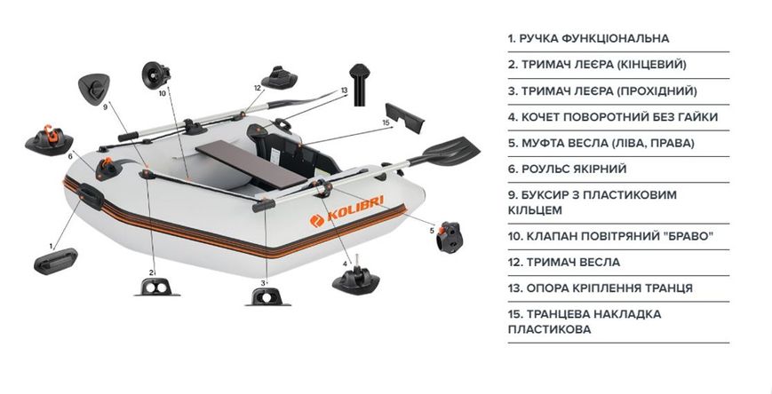 Schlauchboot Kolibri KM-200 (hellgrau)