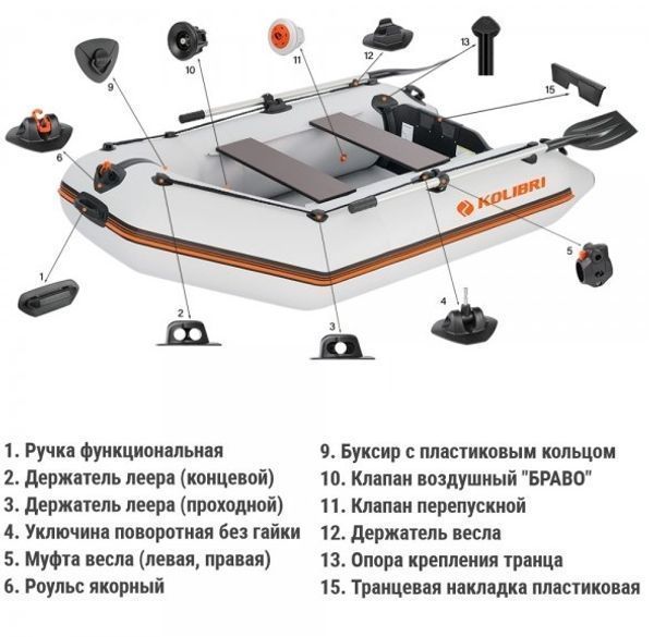 Schlauchboot Kolibri KM-260 (hellgrau)