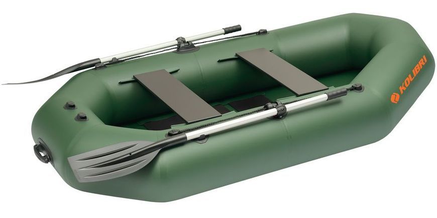 Embarcaci&oacute;n neum&aacute;tica Kolibri K-250T (Kolibri K-250T) de remos sin suelo, color verde