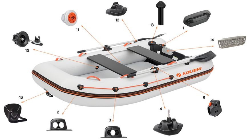 Schlauchboot Kolibri KM-270XL (hellgrau)