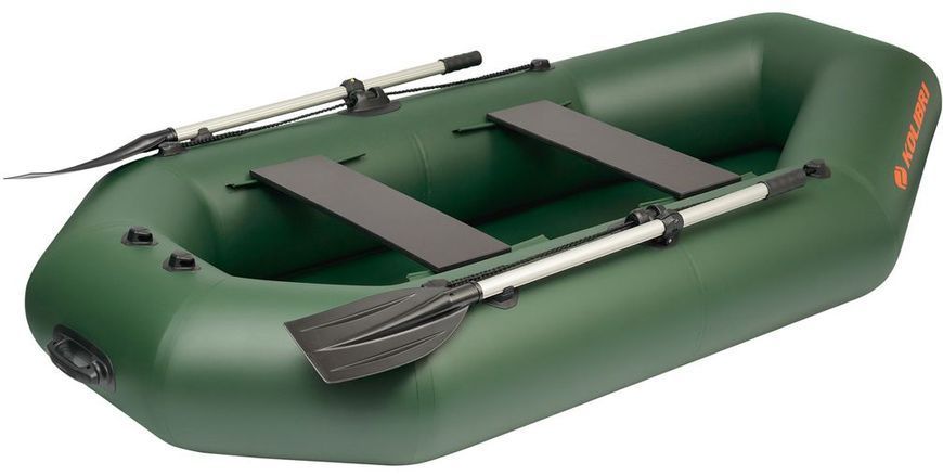 Ponton Kolibri K-240T, wioślarski bez pokładu, kolor zielony