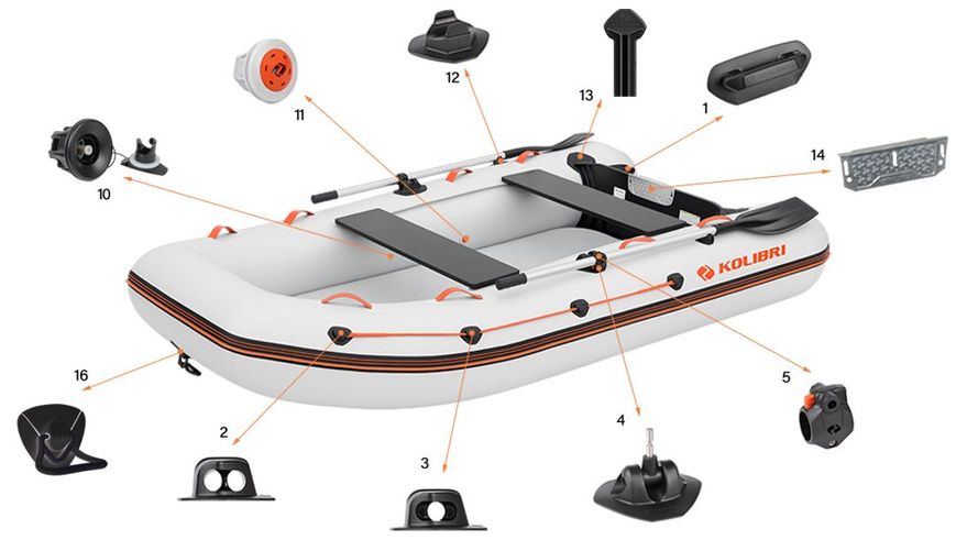 Schlauchboot Kolibri KM-300XL (hellgrau)