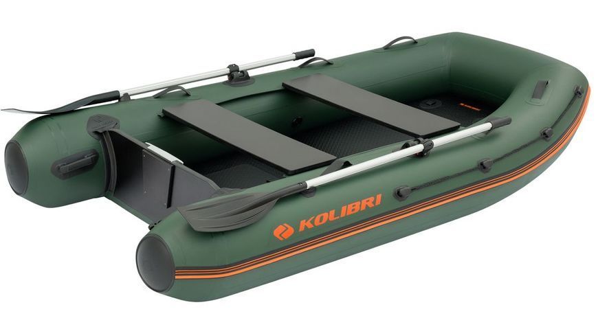 Inflatable boat Kolibri KM-270XL, motor Air-Deck, green, AirDeck, Air Deck, Zielony