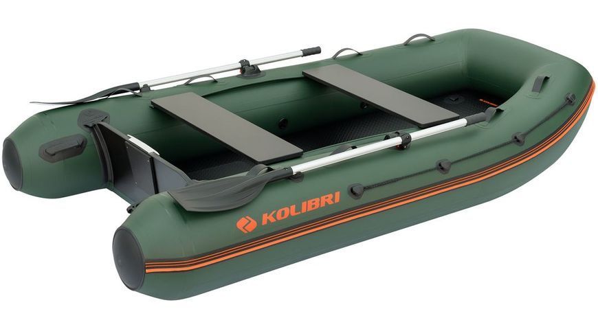 Inflatable boat Kolibri KM-300XL motor Air-Deck, dark gray, AirDeck, Air Deck, Zielony