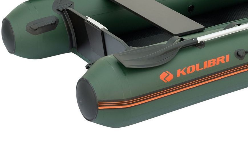 Inflatable boat Kolibri KM-300XL motor Air-Deck, dark gray, AirDeck, Air Deck, Zielony