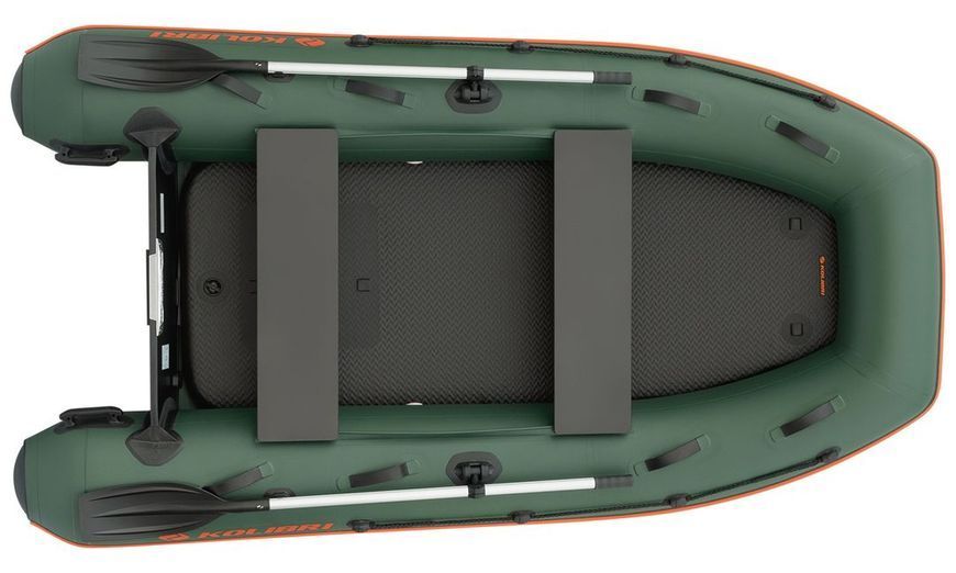 Inflatable boat Kolibri KM-300XL motor Air-Deck, dark gray, AirDeck, Air Deck, Zielony