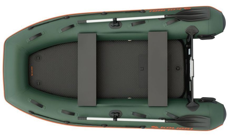 Inflatable boat Kolibri KM-300XL motor Air-Deck, dark gray, AirDeck, Air Deck, Zielony