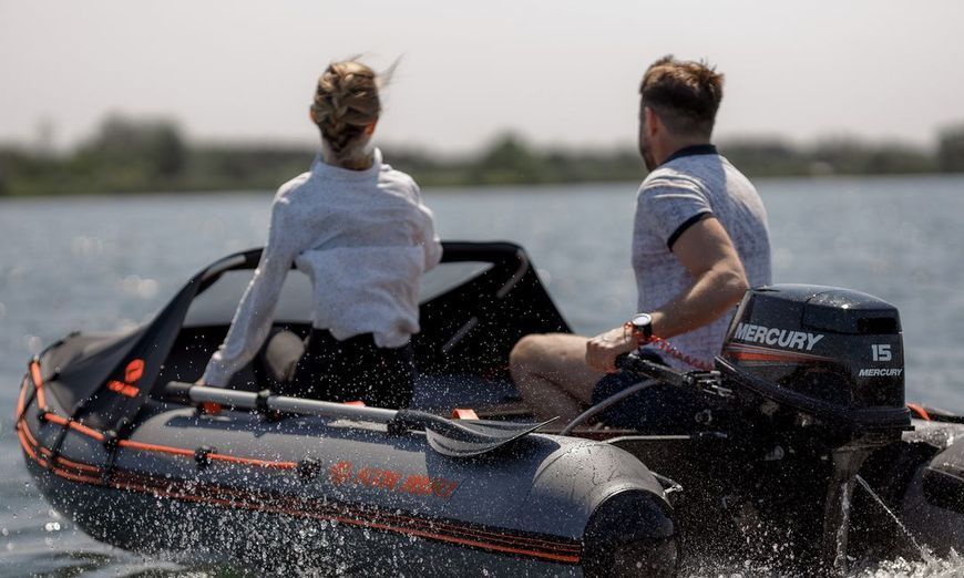 Inflatable boat Kolibri KM-300XL motor Air-Deck, dark gray, AirDeck, Air Deck, Zielony
