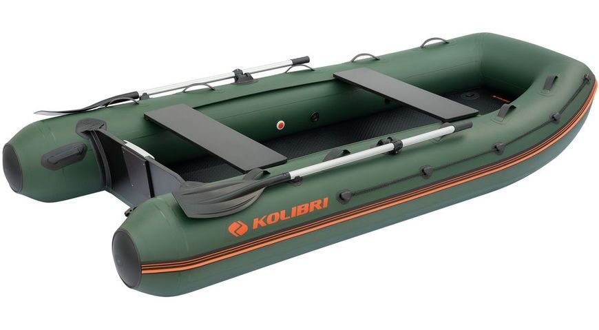Inflatable boat Kolibri KM-330XL motor Air-Deck, dark gray, AirDeck, Air Deck, Zielony