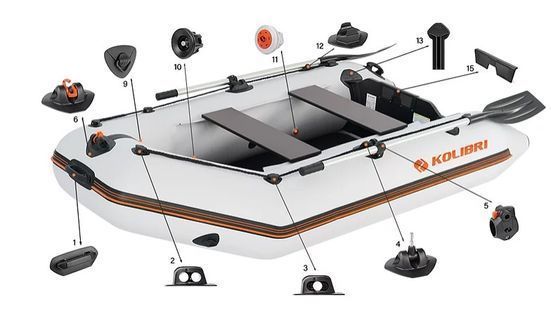 Inflatable boat Kolibri KM-260D Profi (light gray)