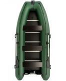Inflatable boat Kolibri KM-400DSL (Kolibri KM-400DSL) motor keel plywood, dark gray, Solidna, twarda podłoga, Podłoga ze sklejki, Zielony