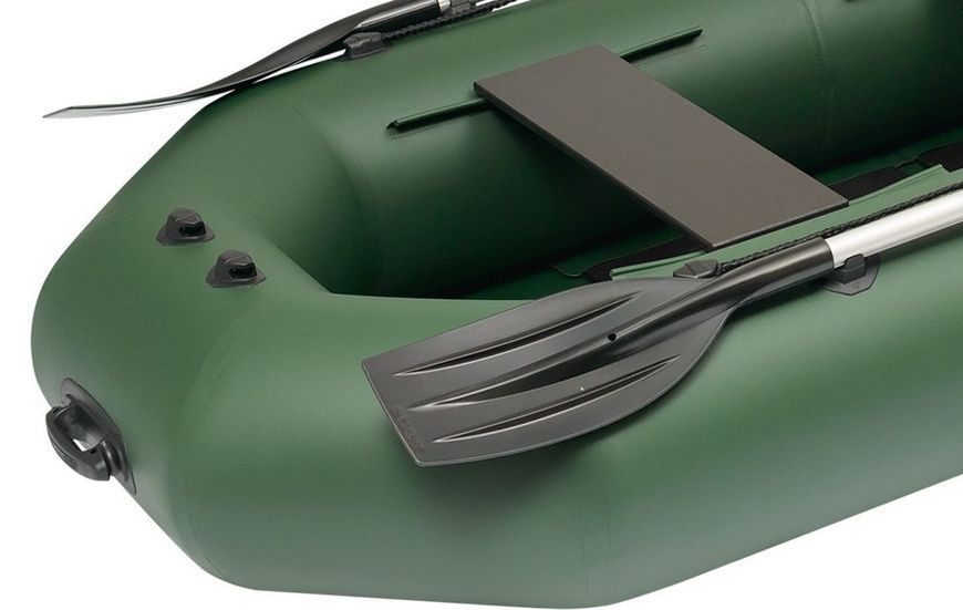 Inflatable boat Kolibri K-260T (Kolibri K-260T) rowing without flooring, green