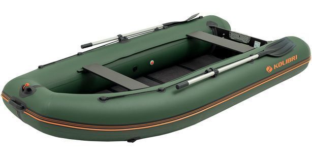 Inflatable boat Kolibri KM-330DL (Kolibri KM-330DL) motor keel book, dark gray, Solidna, twarda podłoga, Slan-książka, Zielony