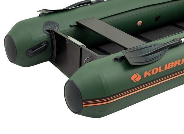 Inflatable boat Kolibri KM-330DL (Kolibri KM-330DL) motor keel book, dark gray, Solidna, twarda podłoga, Slan-książka, Zielony