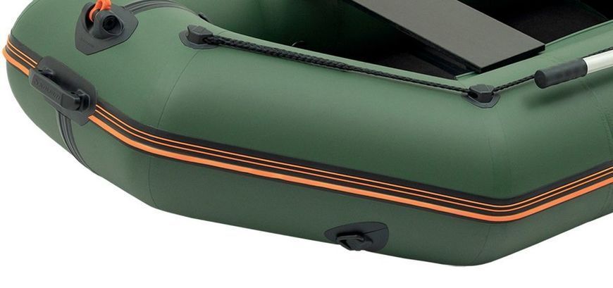 Inflatable boat Kolibri KM-245D Pro (Kolibri KM-245D) motor keel book, dark gray, Solidna, twarda podłoga, Slan-książka, Zielony