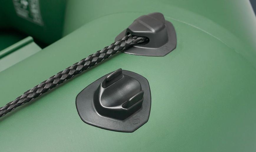 Inflatable boat Kolibri KM-245D Pro (Kolibri KM-245D) motor keel book, dark gray, Solidna, twarda podłoga, Slan-książka, Zielony
