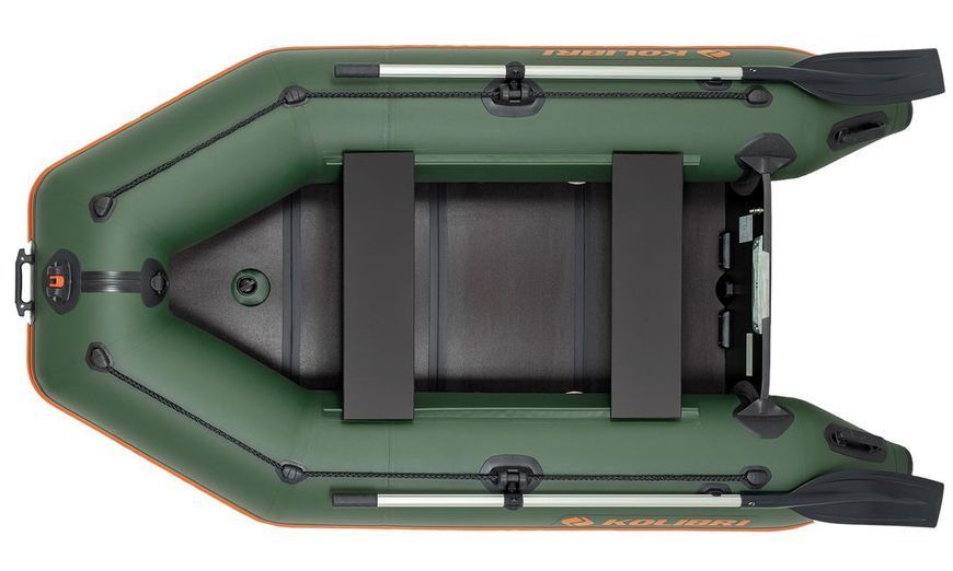Inflatable boat Kolibri KM-260D Pro (Kolibri KM-260D) motor keel book, dark gray, Solidna, twarda podłoga, Slan-książka, Zielony