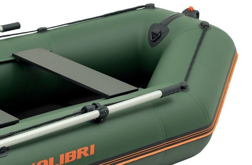 Inflatable boat Kolibri KM-260D Pro (Kolibri KM-260D) motor keel book, dark gray, Solidna, twarda podłoga, Slan-książka, Zielony