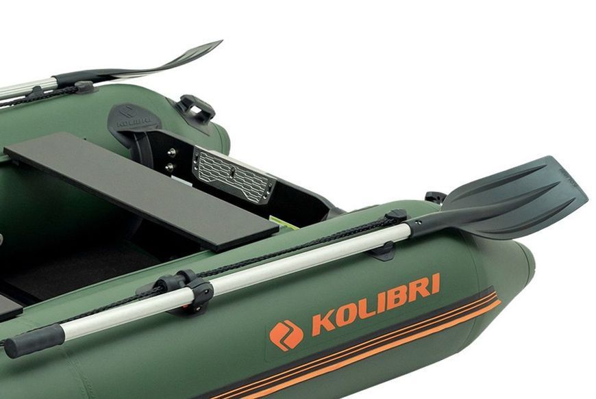 Inflatable boat Kolibri KM-260D Pro (Kolibri KM-260D) motor keel book, dark gray, Solidna, twarda podłoga, Slan-książka, Zielony